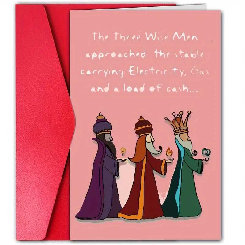 1pc Happy Christmas Time Card Merry and Bright Christmas Card December Christmas Card Funny Wise Man Christmas Card G251119