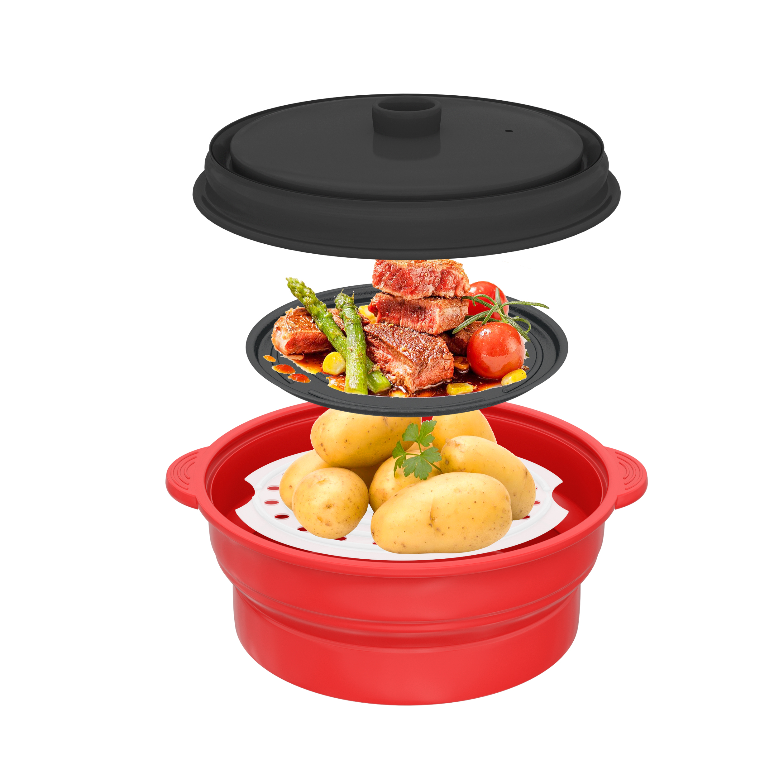 Multifunctional Microwave Silicone Folding Pan Kitchen Tool