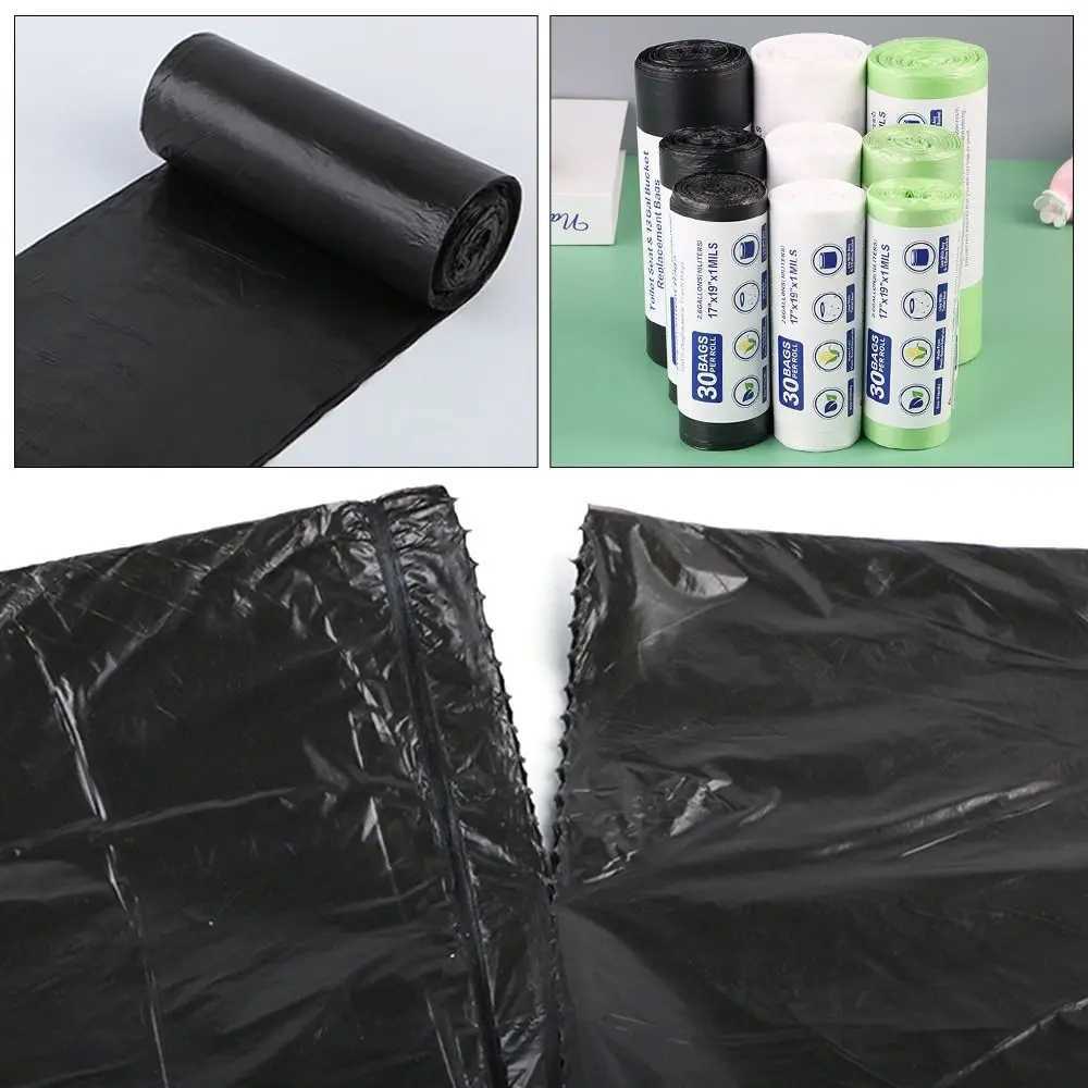 30Bags/Roll Disposable Garbage Bag Trash Can Bin Small Medium Large Rubbish Bag Points Off Black Plastic Bags Bathroom Kitchen C251119