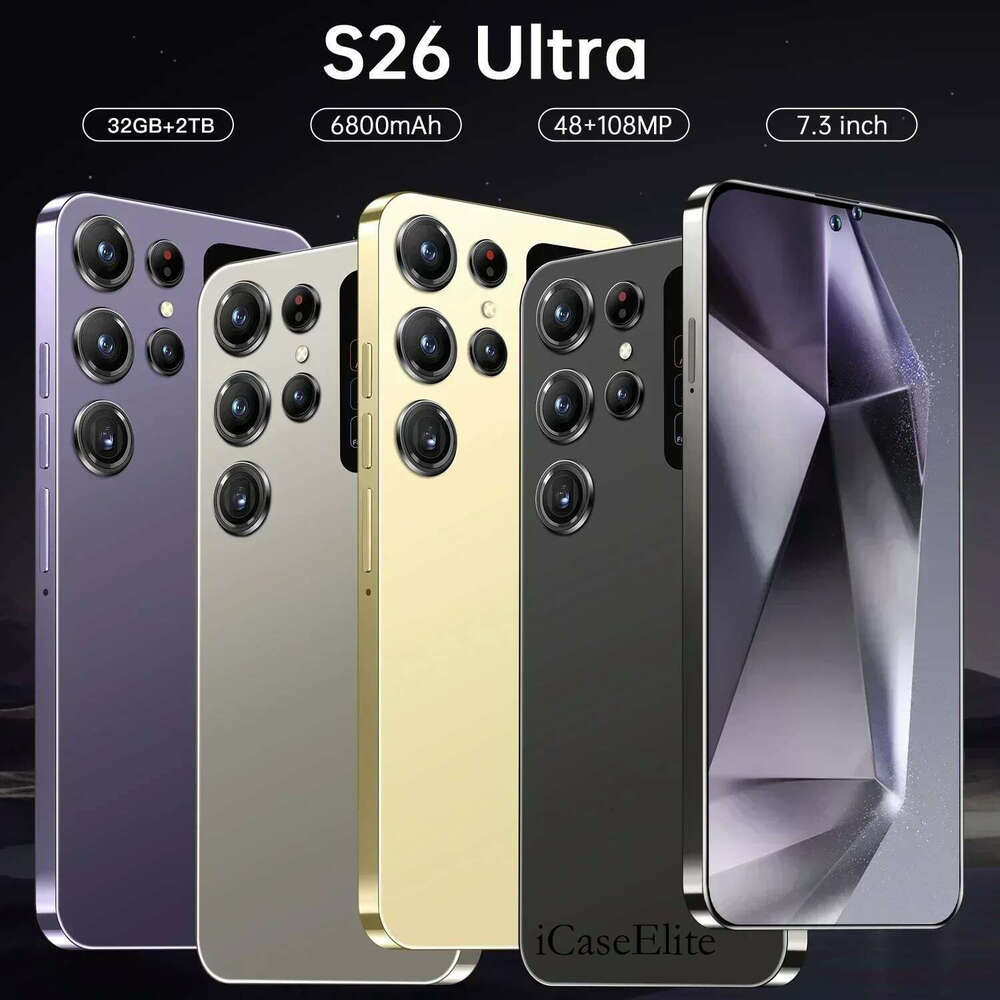 New S26 Ultra 7.3HD Mobile Phones Original Smartphone 5G Dual SIM Android 14 Cell Phone 8000mAh 108MP Global Version Cellphones