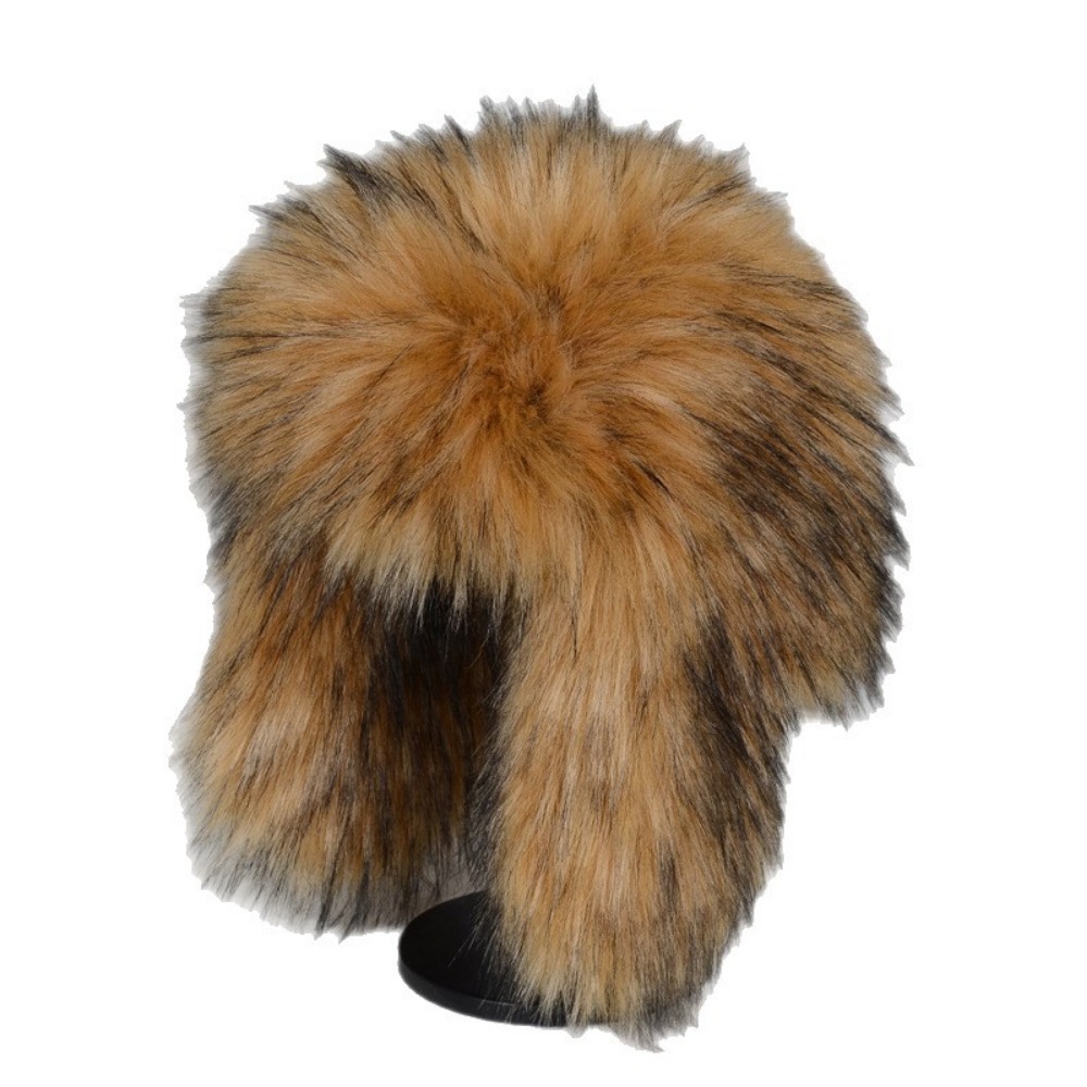 Warmth-Promoting Plus Size Winter Headwear: Authentic Lei Feng Design with Synthetic Mink Lining A Must-Have for Skiers Seeking Comfort Against Frostb