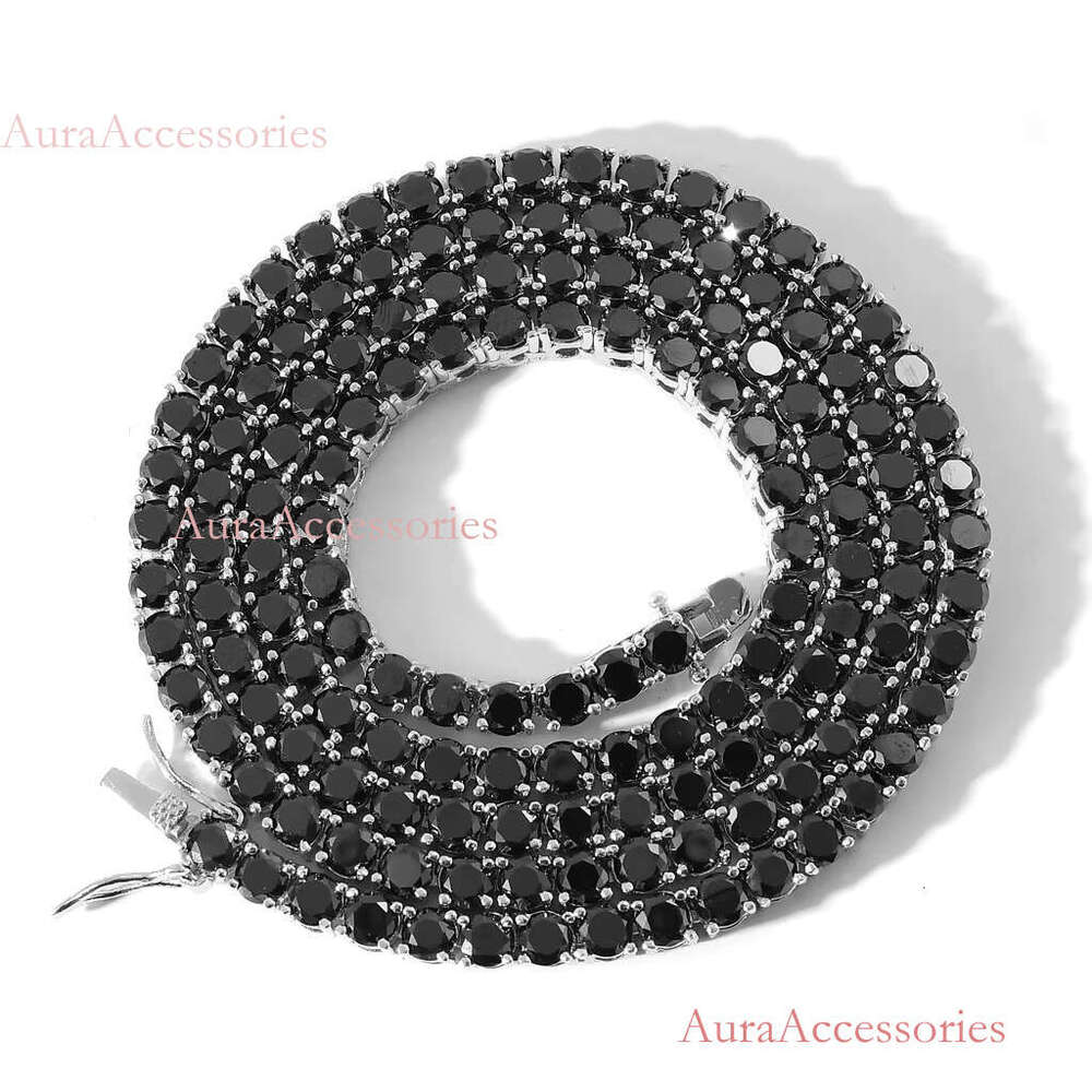 BES 4mm Fashion Men Women Set CZ Iced Out Bg 5A Cubic Zirconia Black Tennis Chain Bracelet Necklace Hip Hop Jewelry