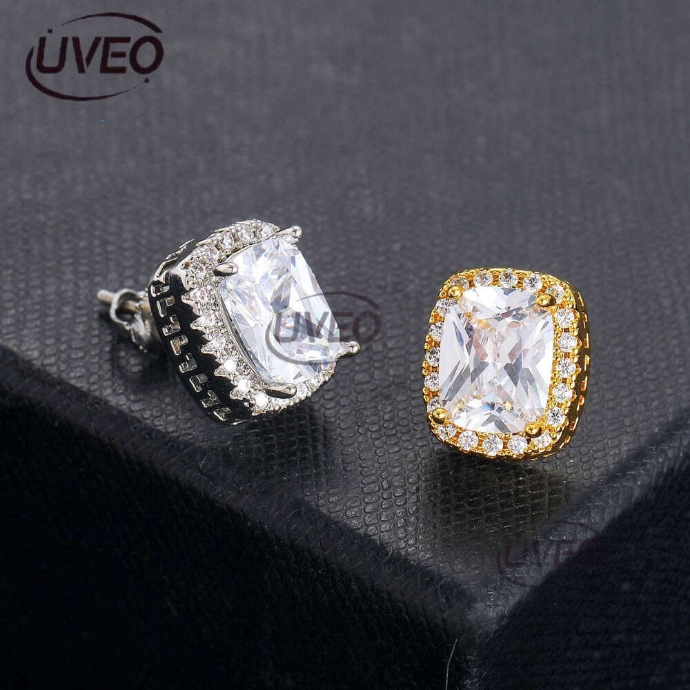 Luxury Hip Hop all hip hop colored ice out VVS Moissanite men's and women's earrings Free delivery