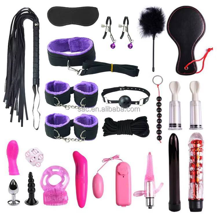 Sacknove Luxury Set 22 Pcs Adult Products Exotic Accessories Bed Bdsm Handcuffs Anal Vibrator Sex Toys Bondage Kit for Couples