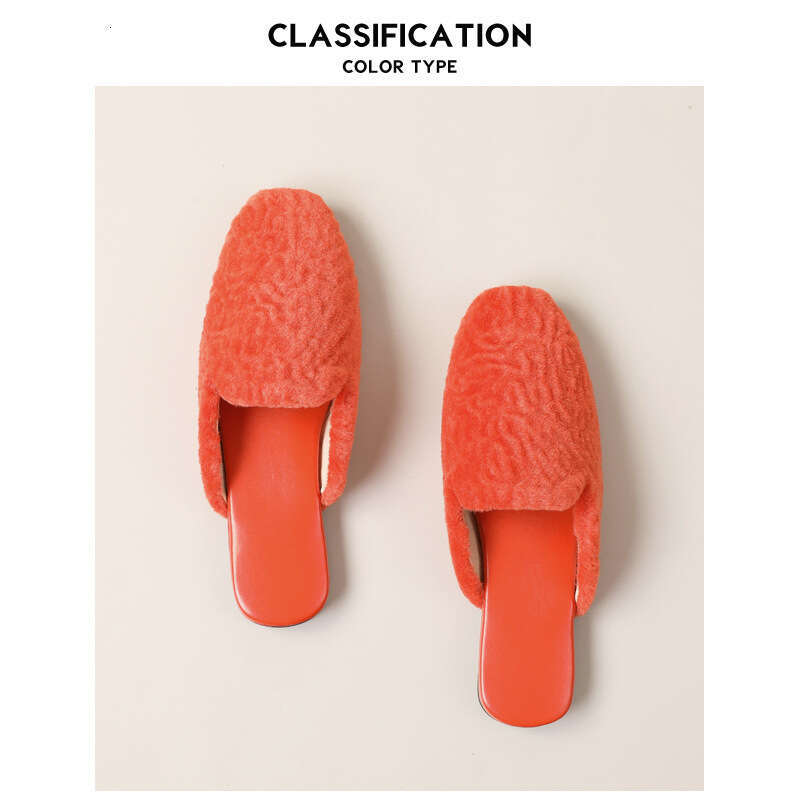 Youxin Silent Genuine Leather Japanese Style Home Use Non-Slip Soft Sole Women's Office Sheepskin Slippers Fashion Light Luxury - view 3