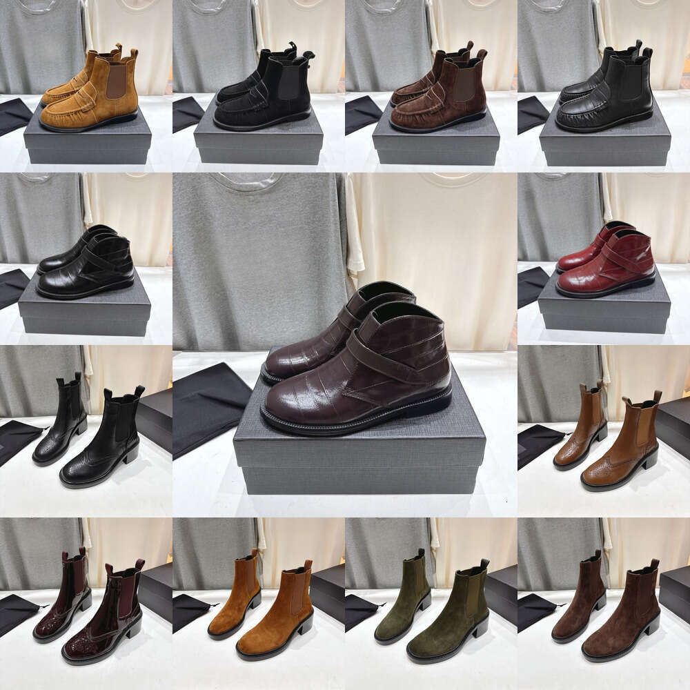 2025 womens boots ss Luxury designer women Cowboy Suede ankle boot woman black Patient chunky heel booties Genuine leather round toe western Ankle Fashion shoes