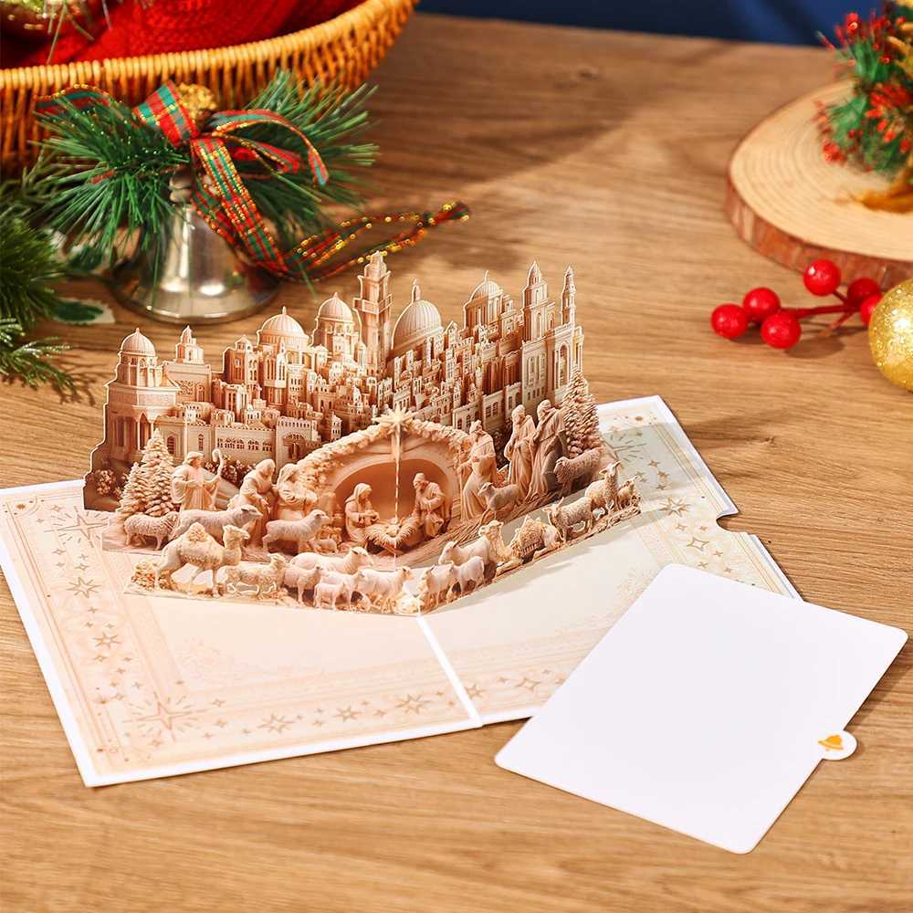 3D Pop-Up Card of Nativity Sculpture G251119