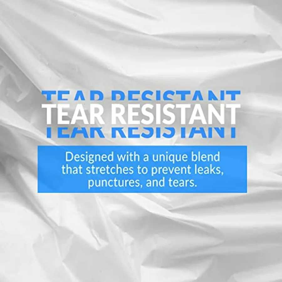 SuperValue 33 Gallon Trash Bags 50 Count Made in USA Heavy Duty Clear MultiUse Garbage Bags for Household Waste Disposal Large C251119