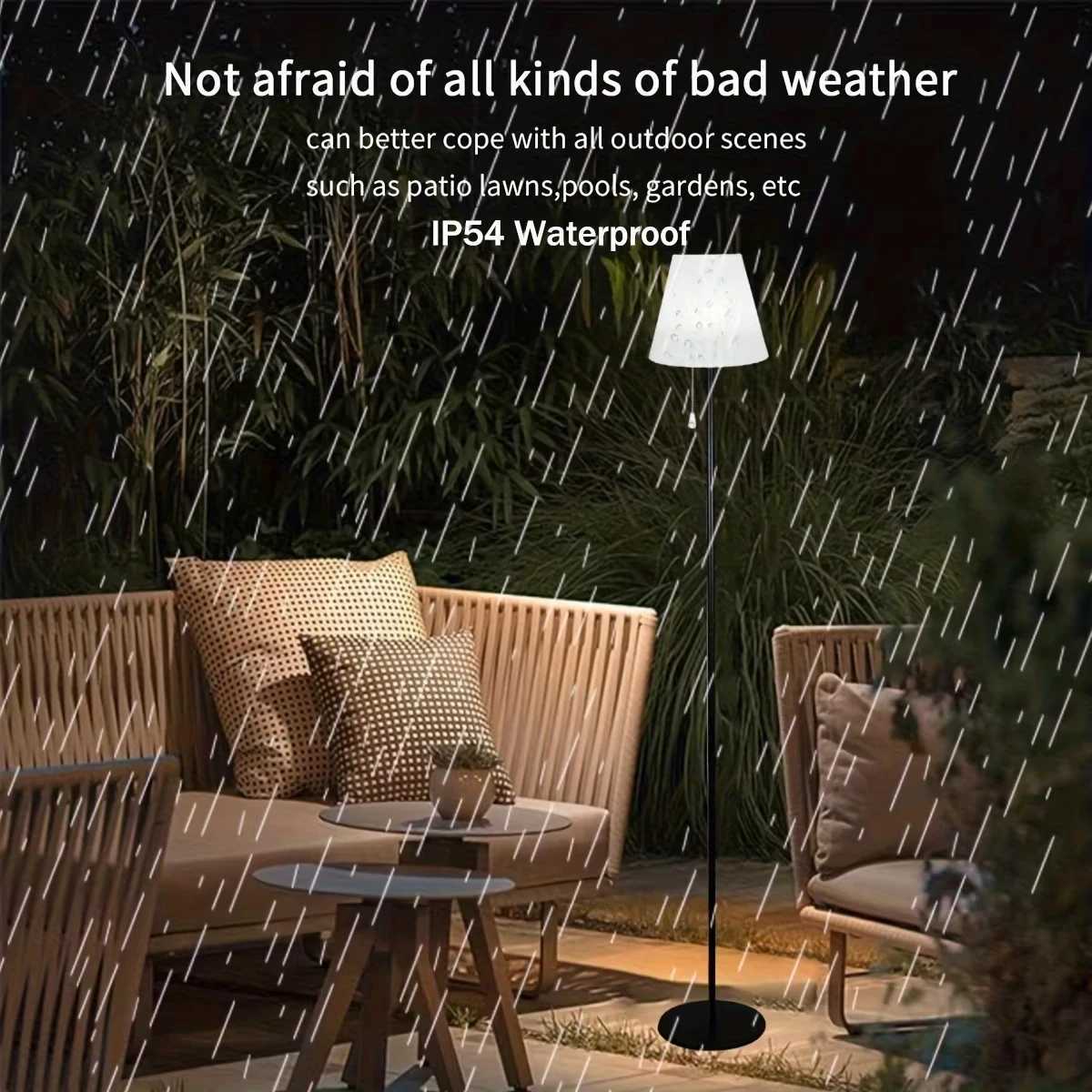 Solar USB charging floor lamp-Adjustable light level floor lamp-Portable bedside lamp with remote control-Indoor/Outdoor M251119