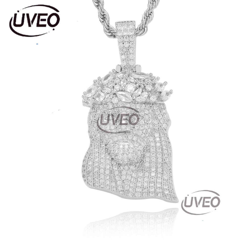 Luxury designer head pendant ice VVS Moissanite necklace, free delivery of pendant necklace for men and women