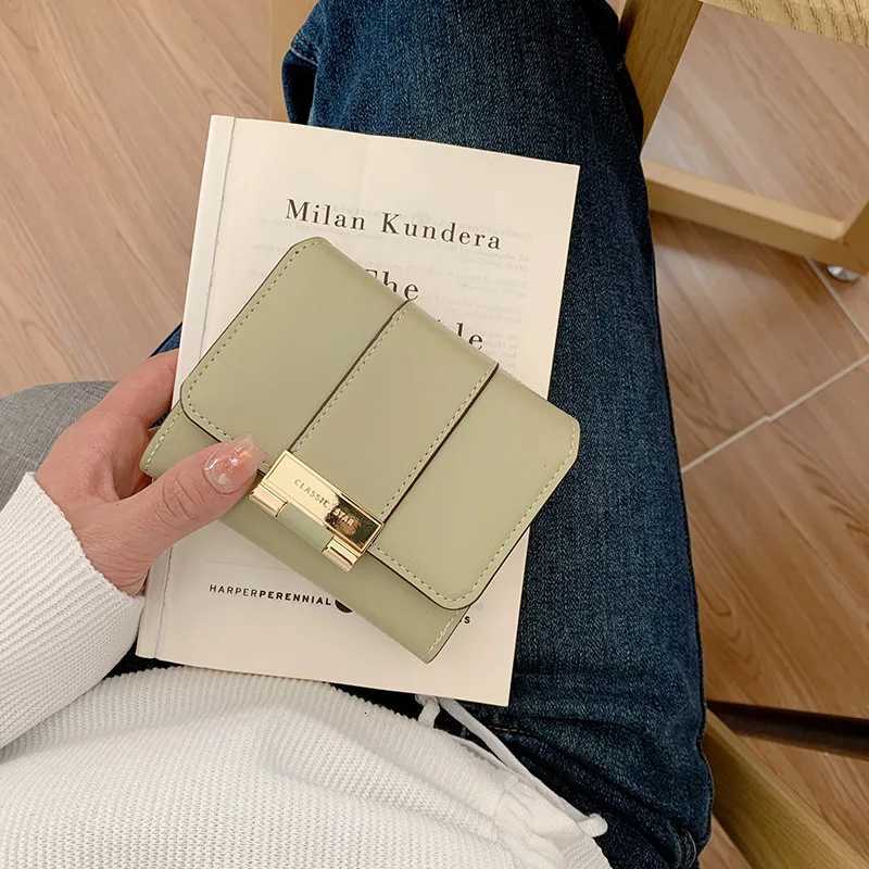 Stylish refined Compact Foldable Card case Short Zippered Tri-Fold Clutch with multiple card slots to hold coins bank cardsT251119