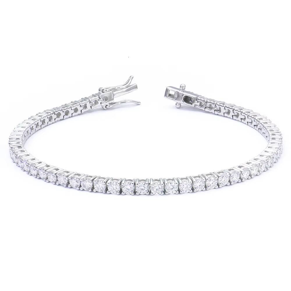 High Quality Tennis Bracelet 3mm Silver 925 D VVS1Moissanite Tennis Chain Pass Diamond Test Hip Hop Style Fashion Design