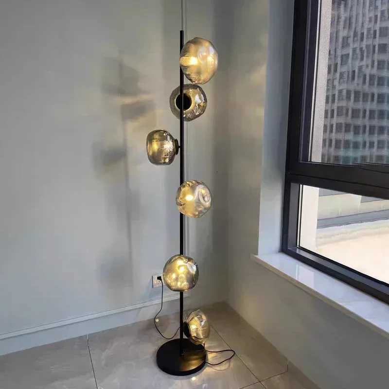 Nordic Glass LED Floor Lamp Modern Living Room Villa Designer Sofa Standing Light Bedroom Study Reading Desk Lamp Decor M251119