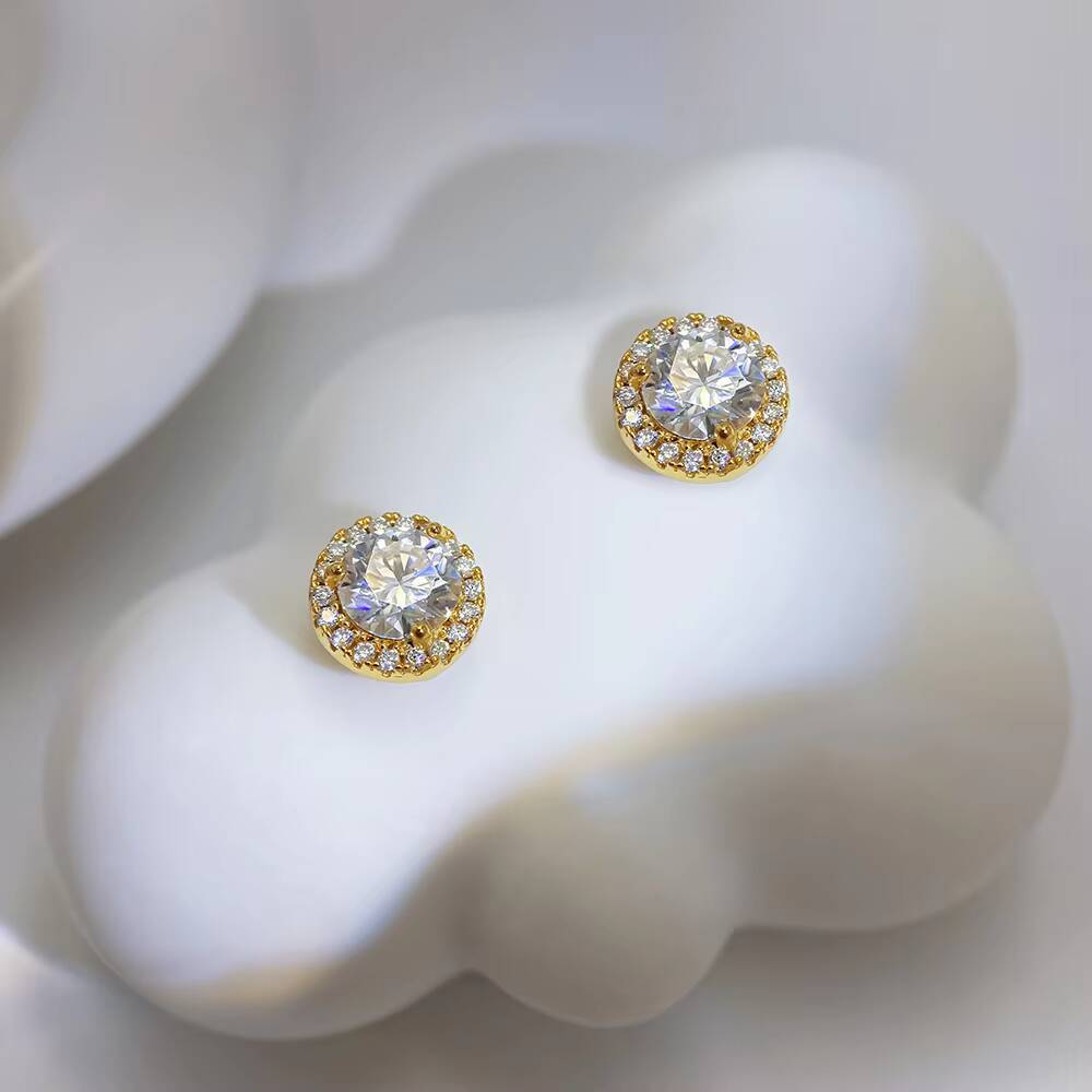 Vvs 88mm Moissanite Diamond Wedding Stud Earrings Screw Back Post for Women and Men