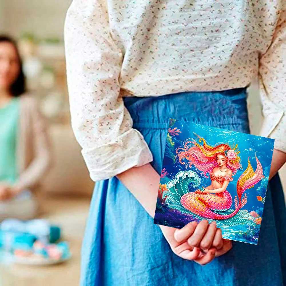 12pcs Rhinestone Art Christmas Cards Christmas Tree Card Colorful Christmas Greeting Cards Happy Holiday Cards Versatile Seasons G251119