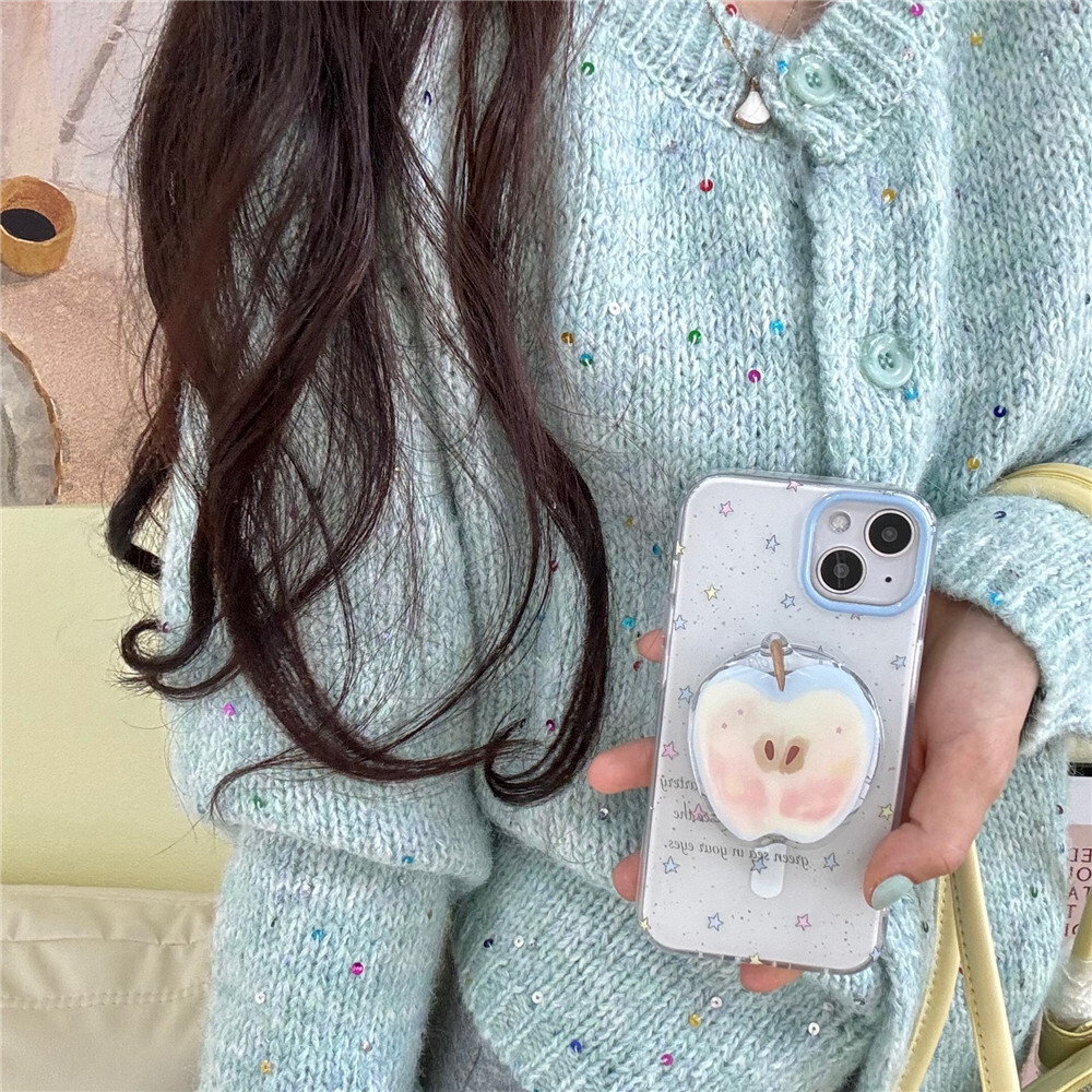 Colorful Star Phone Case Compatible with iPhone 17 Pro Simple Cartoon Magnetic Apple Stand Protective Case iPhone 16/15