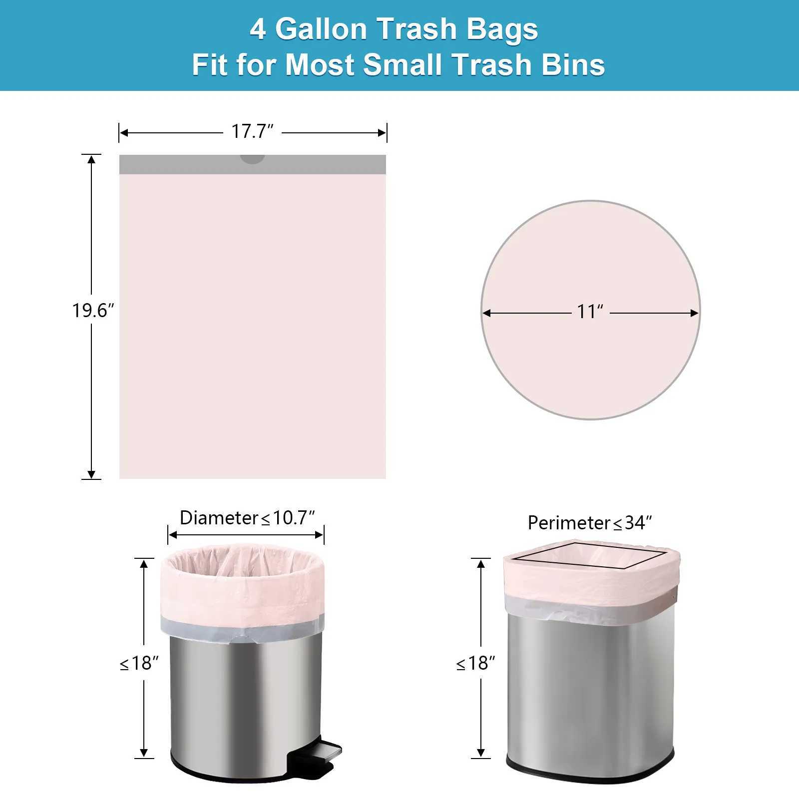 4 Gallon Drawstring Trash Bags 45x50 cm Unscented Garbage Bags Trash Can Liners for Office Bedroom Bathroom Thickened 1Roll C251119