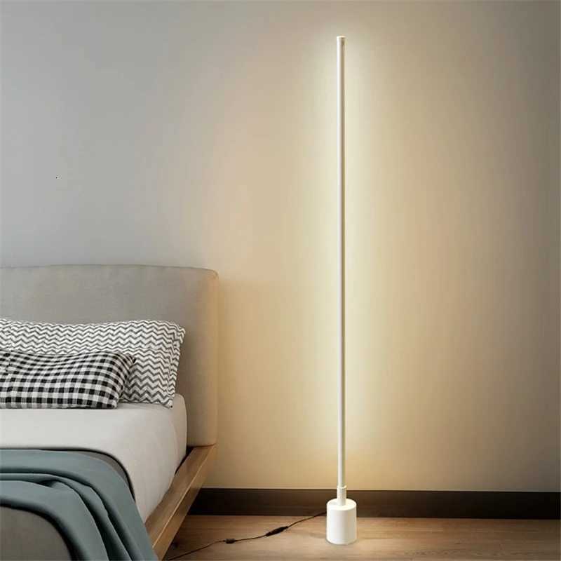 Modern Vertical Floor Lamp Nordic Minimalist 360 Degree Super Bright Corner Stand Light Tool Living Room Bedroom Bedside Lamp M251119