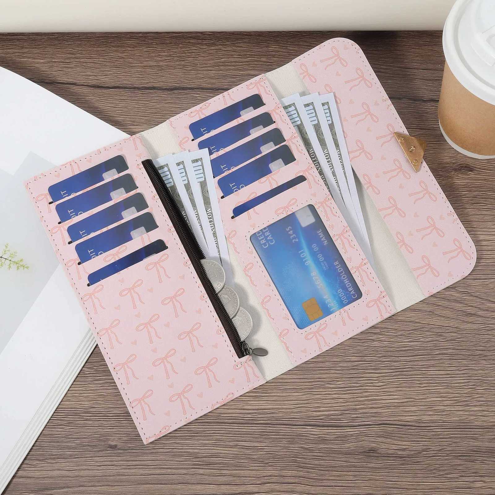 New Fashion Womens Letter Paper Detail Long Wallet Multi Card Slot Womens Fashion Long WalletW251119