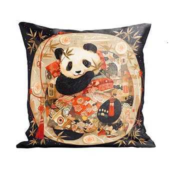 Cute cartoon panda throw covers with digital printing of short plush fabric Car-shaped sofa cushion for office Home decorM251119