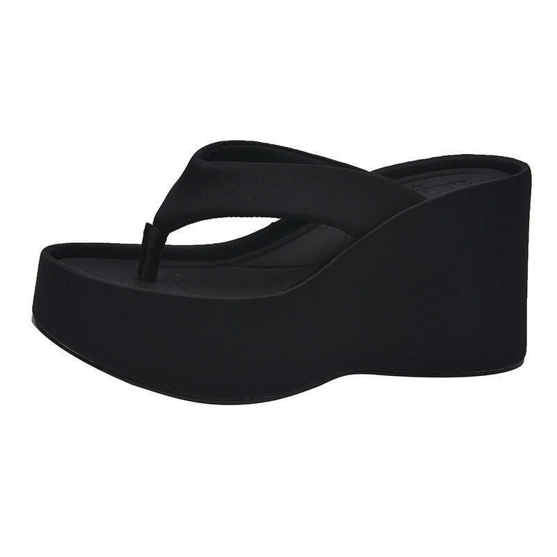 2025 Summer Hot Girl 10cm Platform Thick Sole Wedge Toe Clip-On Flip-Flops Women's Sandals Slippers Elegant Outdoor Wear