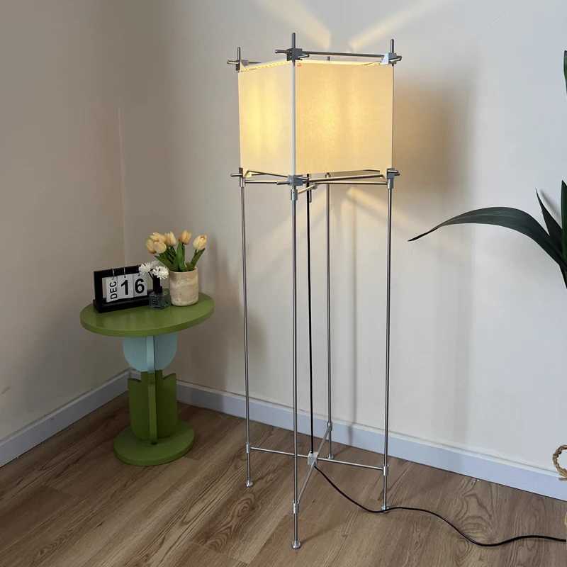 Nordic Minimalist Wabi Sabi Fabric Floor Lamp Living Room Home Decor Bedroom Bedside Table Standing Light Dining Room Chandelier M251119