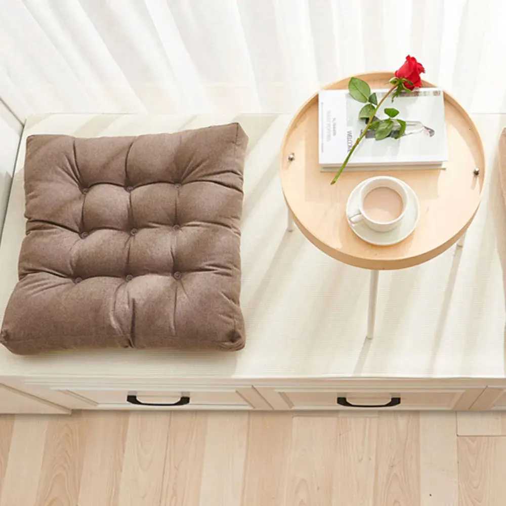 Linen Cushion Pearl Cotton Square Stool Backrest Home Office Computer Chair Protective Mat Seat Pad Buttocks Chair MatM251119