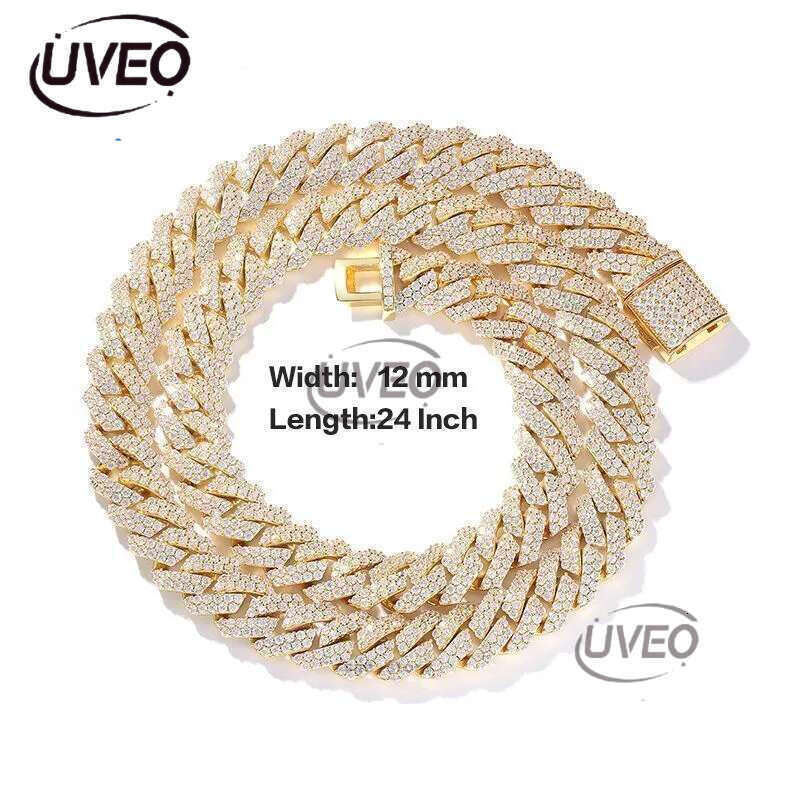 Designer cuban k chain necklace for men women plated gold sier wide 12mm 14mm moissanite dia hip hop mens jewelry personalize choker good
