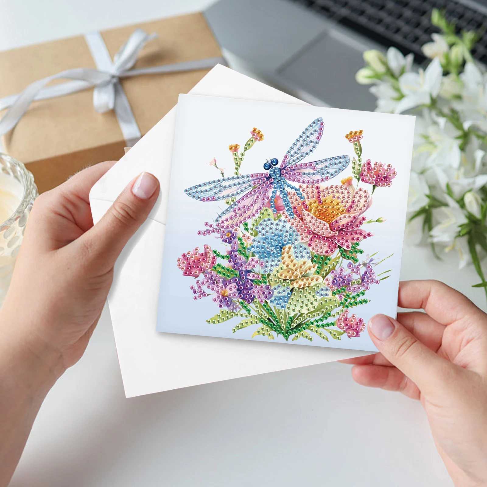 6Pcs Diamond Art Painting Greeting Cards KitsDIY Animals Handmade Festival Greeting Diamond Art Birthday Creative Cards Gifts G251119