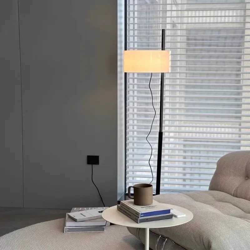 Spanish Designer Floor Lamp with E27 Light Bulb Metal Body Fabric Shade Height Adjustable M251119
