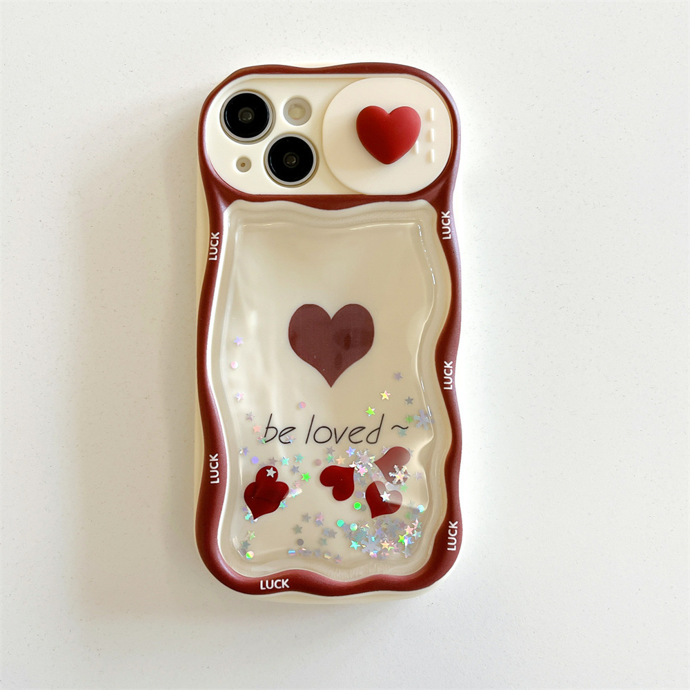 Quicksand Heart Bow Phone Case Compatible with iPhone 17/16/15 Pro Full Coverage Precision Hole Luxury Style iPhone 14/13