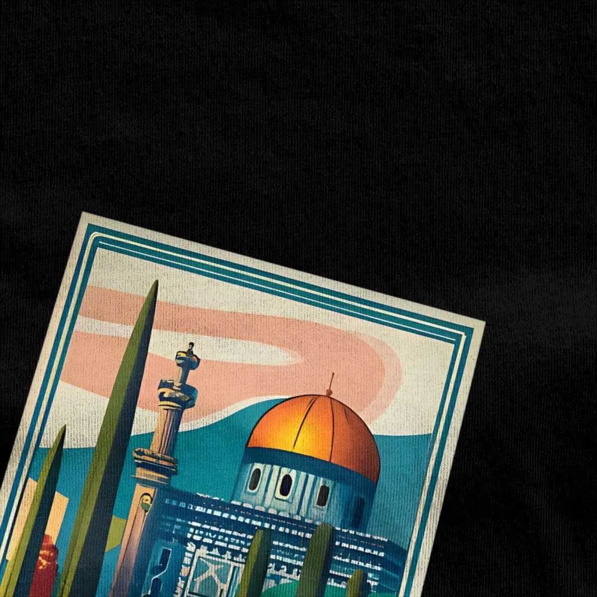 Couple T-shirt Retro Palestine Jerusalem Peace T-shirt Casual Summer T-shirt Aesthetic Printed Cotton Top Gift CreativityW250419