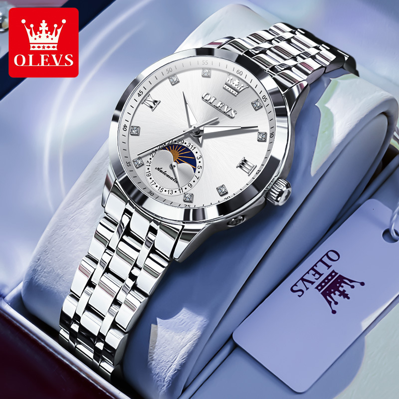 OLEVS Designer Women's Outdoor Luxury Fully Automatic Moon Phase Mechanical Watch Outdoor Business Fashion Women's Watch Free Shipping Whole