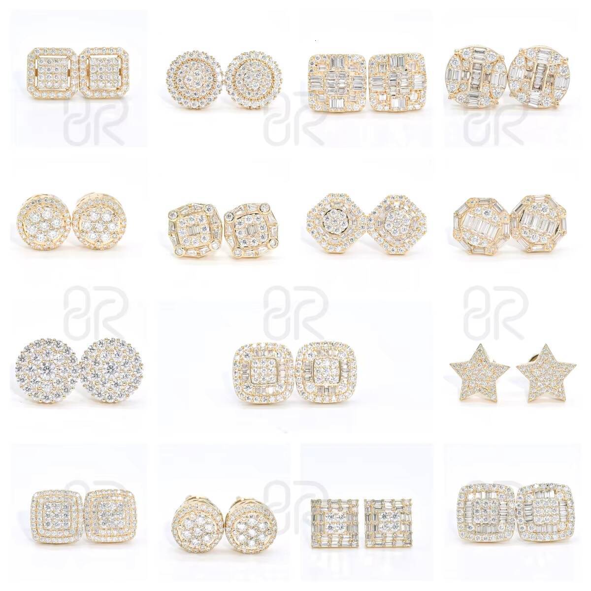 Vvs Moissanite Earrings Jewelry Hot Sale Bling Iced Out Thick Hip Hop Fine Wholesale Jewelry Earring
