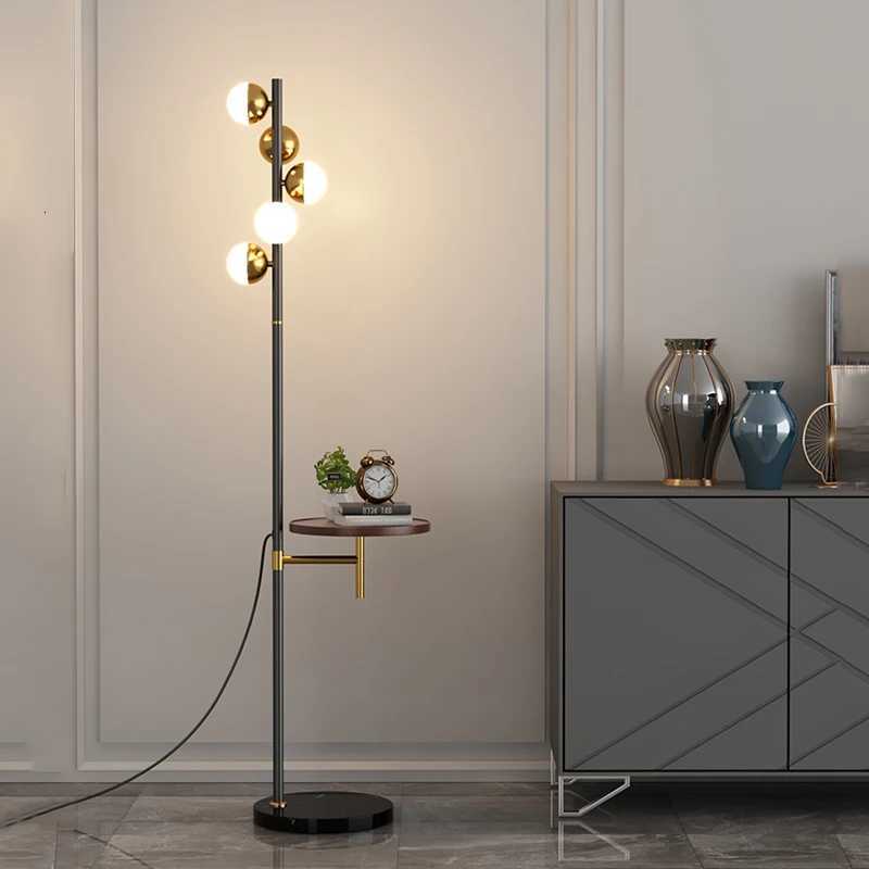 Modern Floor Lamp Nordic Standing Lamp with Round Tea Table Art Decor 5 Balls Floor Lamps for Living Room LED Sofa Floor Lights M251119