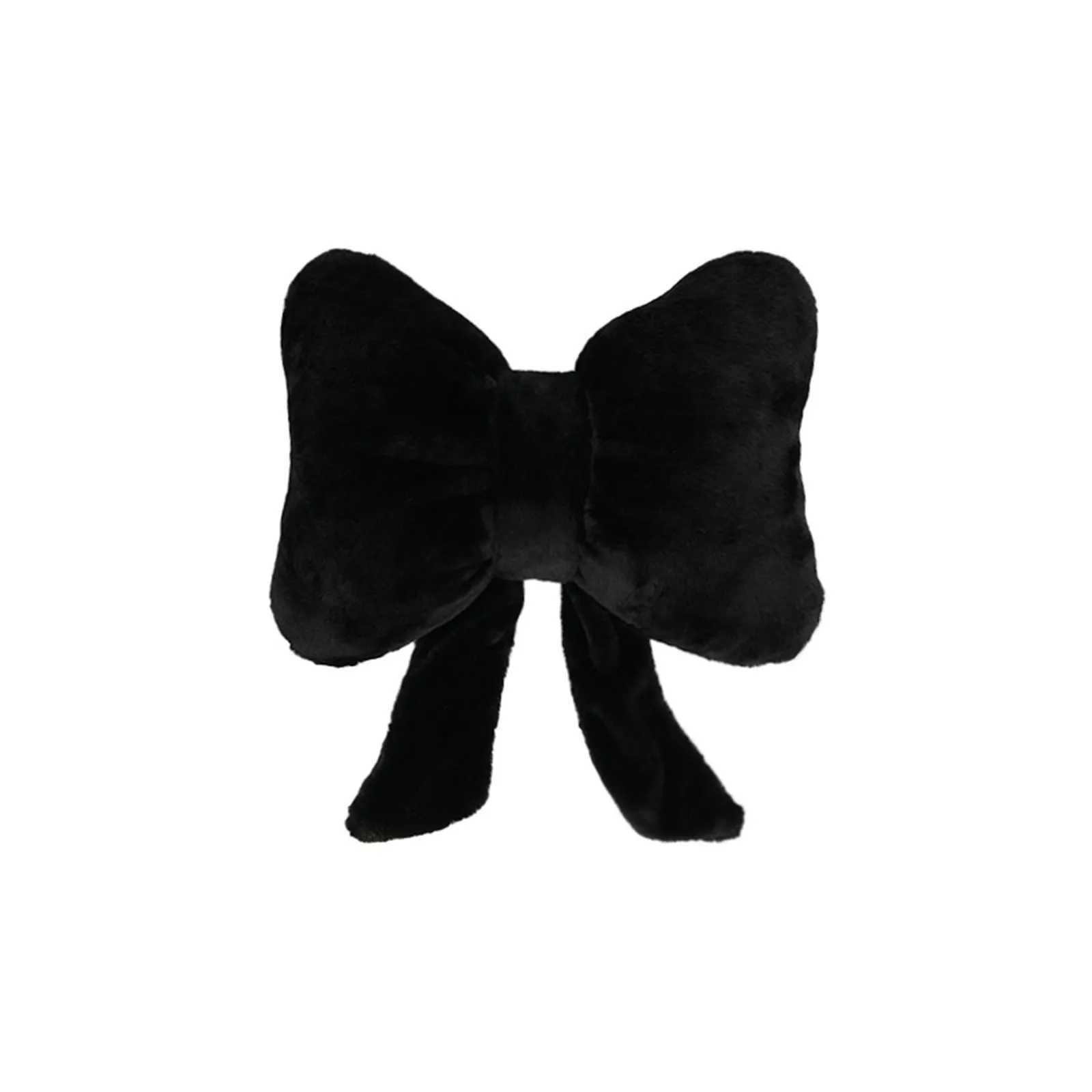 Soft Furry Bow Throw s Cute Bowknot Plush Home Decor Stuffed Bow Lumbar For Bed Couch Living Room DecorM251119