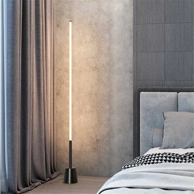 Modern Vertical Floor Lamp Nordic Minimalist 360 Degree Super Bright Corner Stand Light Tool Living Room Bedroom Bedside Lamp M251119