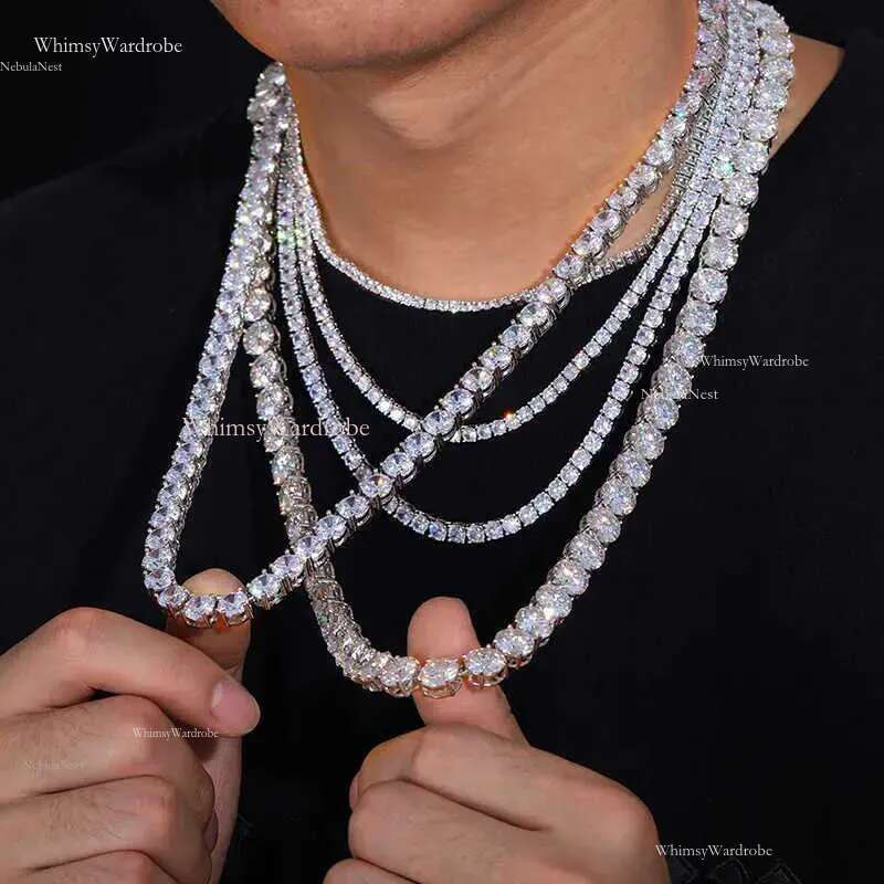 Hip Hop Inspired Designer Necklace for Women with VVS Moissanite - Fashionable Tennis Chain Jewelry