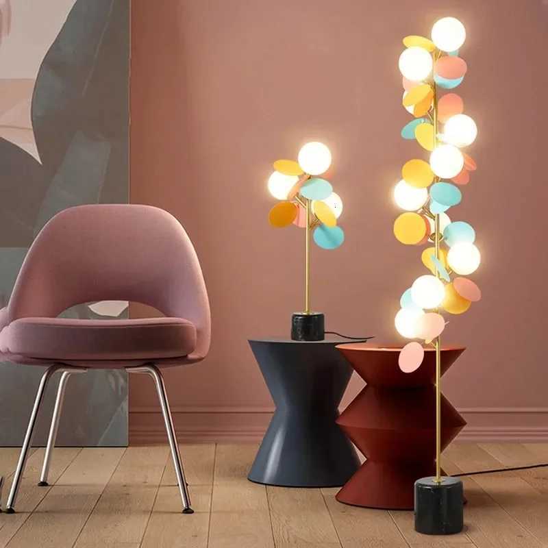 Designer Multicolor Leaf Luxury Floor Lams Living Room Kitchen Bedroom Sofasides Modern Metal Base LED Vertical Lights M251119