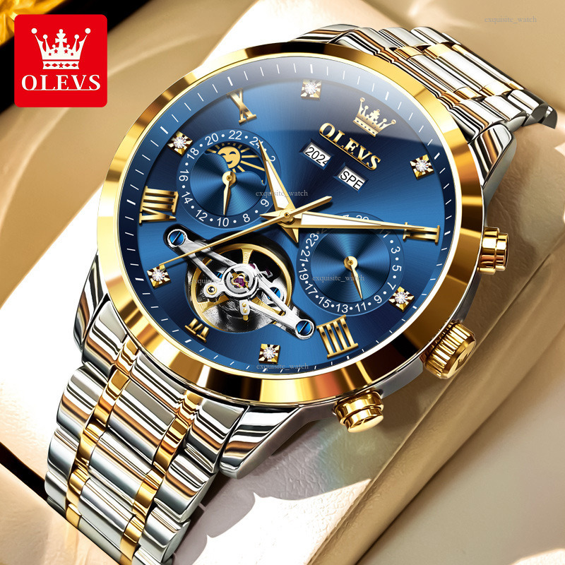 OLEVS Brand Designer Men's Watch New Multi-functional Fashionable Mechanical Watch Luxury Business Classic Luminous Waterproof Men's Wristwa