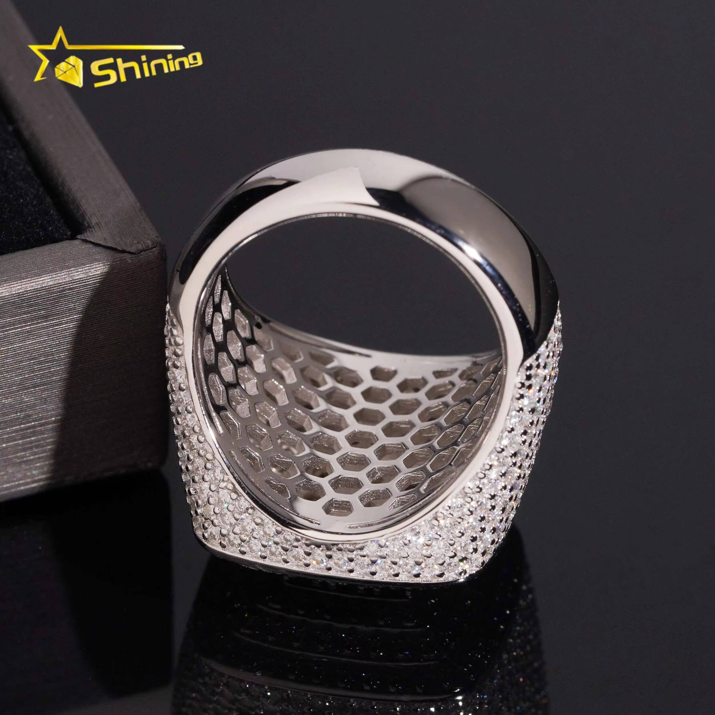 R9953 Pass Diamond Tester Fine Jewelry 925 Silver Men Hip Hop Iced Out VVS Diamond Moissanite Rings