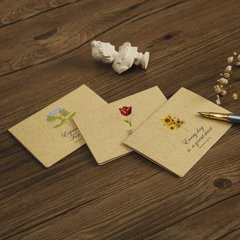 6Pcs Flower Language Greeting Cards - Exquisite Design for Birthday Anniversary Festival Romantic Floral Messages G251119