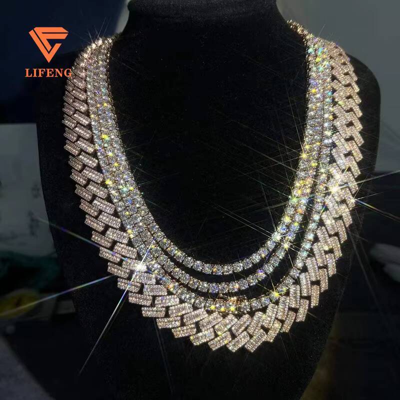 6mm Luxury Classic Hot Sale Moissanite Tennis Chain Tennis Necklace S925 Silver Tennis Chain Hip Hop Mens Moissanite Chain