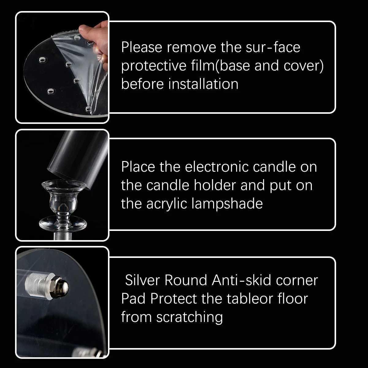 4Pack 10 Arm Acrylic Candelabra Centerpieces for Tables 347Inches Floor Candlesticks Holder with Lampshade for Weddining G251119