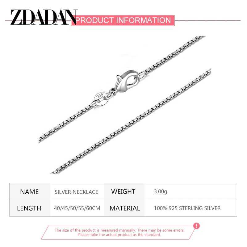 ZDADAN 100% genuine 925 sterling silver 2mm box chain necklace suitable for womens fashion jewelryT250418