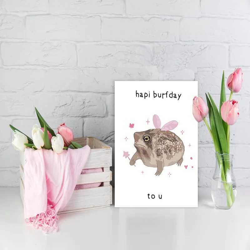 1 Funny Birthday Card Creative Greeting Card with Funny Frog Pictures A unique gift for family friends colleagues besties G251119