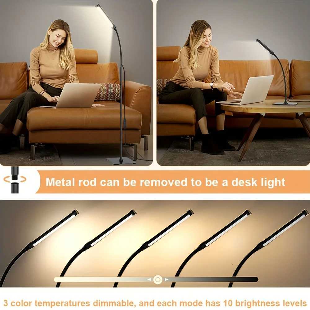 Long Floor Lamp Reading Lamps Floor Standing 120 LEDswith Flexible Gooseneck for Living Room Bedroom Office M251119