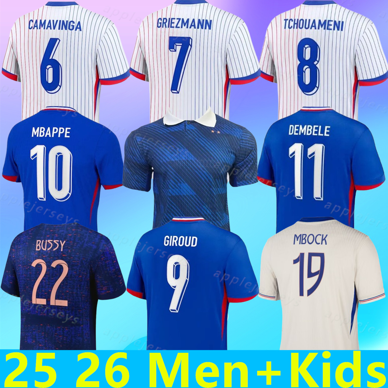 2025 2026 french club MBAPPE GRIEZMANN soccer jerseys 25 26 GIROUD TCHOUAMENI DEMBELE M. CAMAVINGA MAIGNAN FOFANA Maillot de foot Maillots Men kids kit football shirt