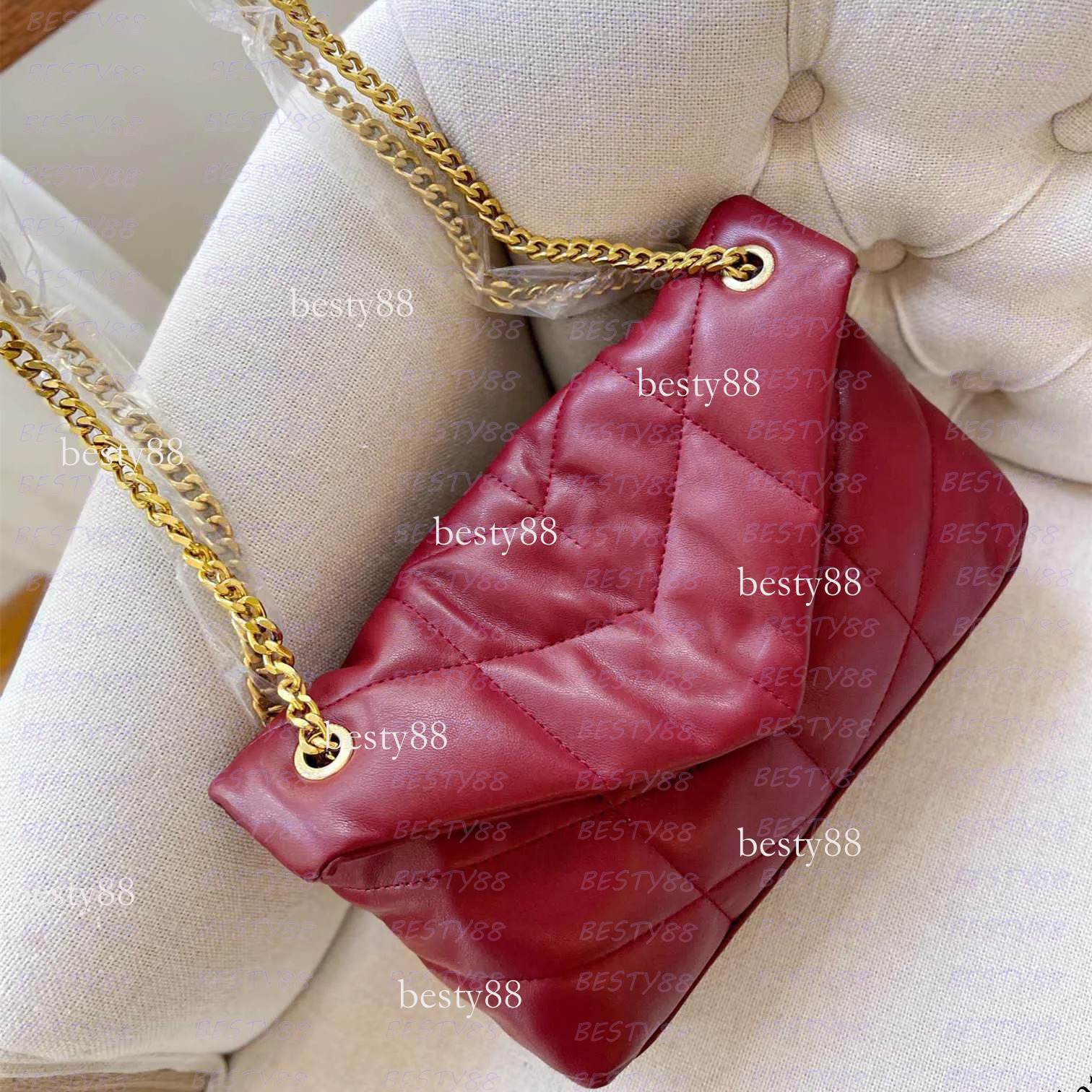 Classic Designer bag Soft Sheepskin Shoulder Bags Women Loulou Puffer Genuine Leather Handbag Crossbody Bags Envelope Bag Chain Cross Designer Handbags 63