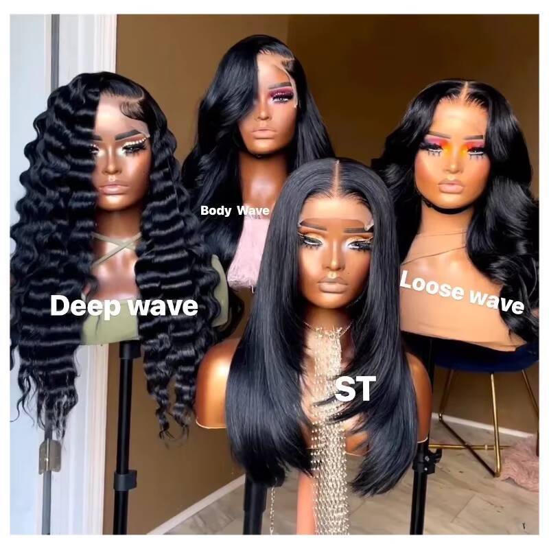 12A Grade Virgin Hair Layered Cut Silky Straight Human Hair Wigs Mid Side C Part Highlight Colored Closure Glueless Wig